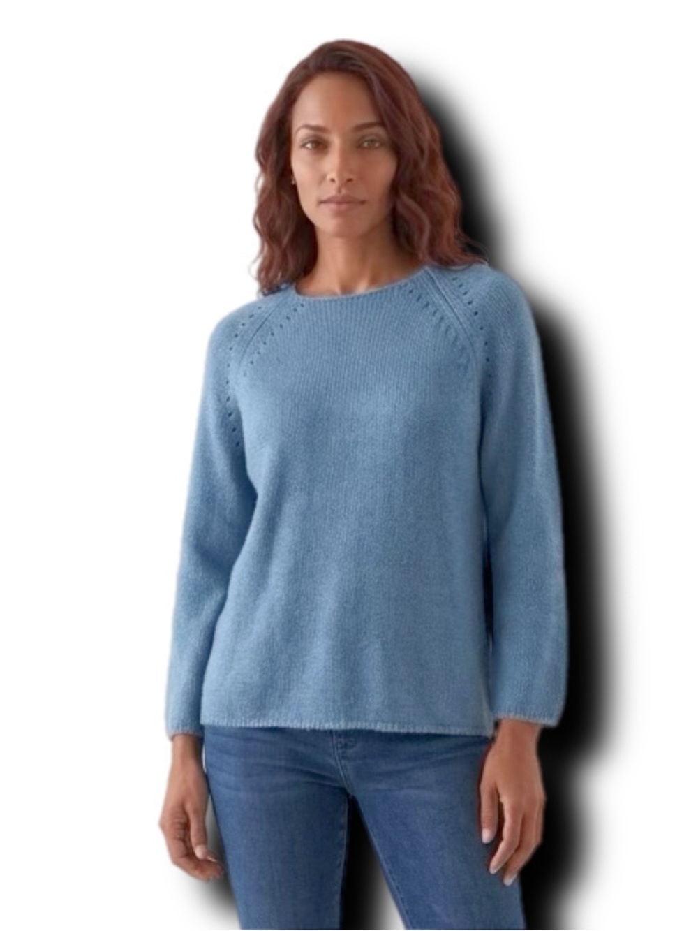 Vintage Emily Rose Powder Blue Crewneck Knit Sweater